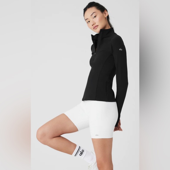 NWT Alo Yoga Alosoft 1/2 Zip Rapid Pullover Black Size XS - Picture 3 of 15